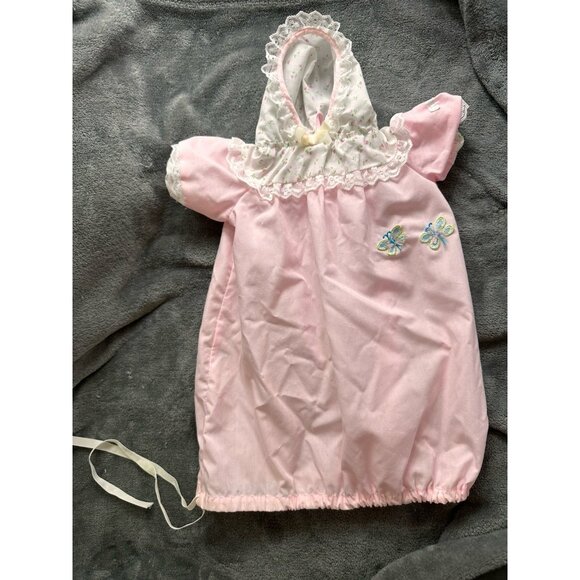 Vtg Cabbage Patch Kids Pink butterflies Preemie Doll Dress Gown 1980s ColecoRARE - Picture 7 of 13